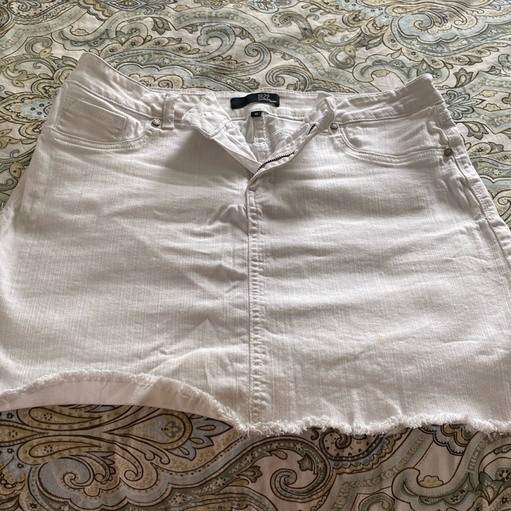 White jean skirt